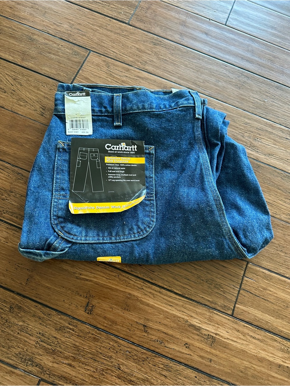 Carhartt Men's Relaxed Fit Dark Blue Denim Work Jeans